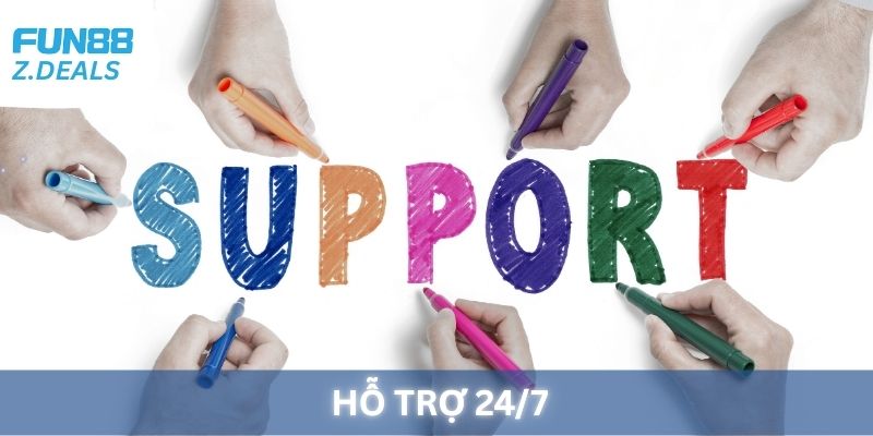 Nhà cái Fun88 hỗ trợ 24/7 cho khách hàng chơi Tài Xỉu